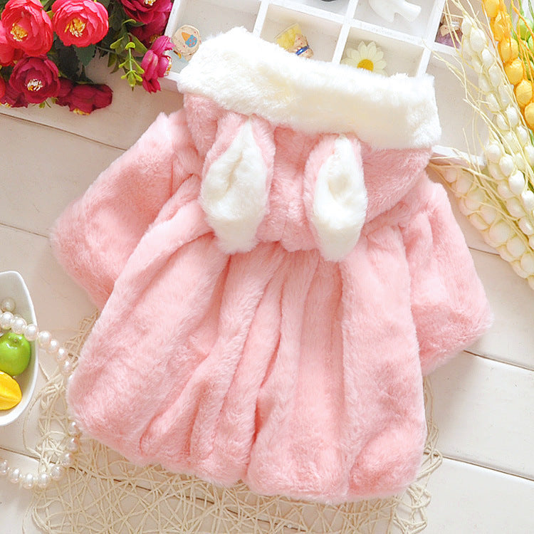 Baby cotton  female 0 one and a half years old 1-2-3 thick small baby cotton coat autumn and winter children's cotton clothes winter coat