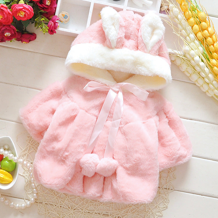 Baby cotton  female 0 one and a half years old 1-2-3 thick small baby cotton coat autumn and winter children's cotton clothes winter coat