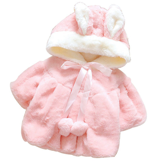 Baby cotton  female 0 one and a half years old 1-2-3 thick small baby cotton coat autumn and winter children's cotton clothes winter coat